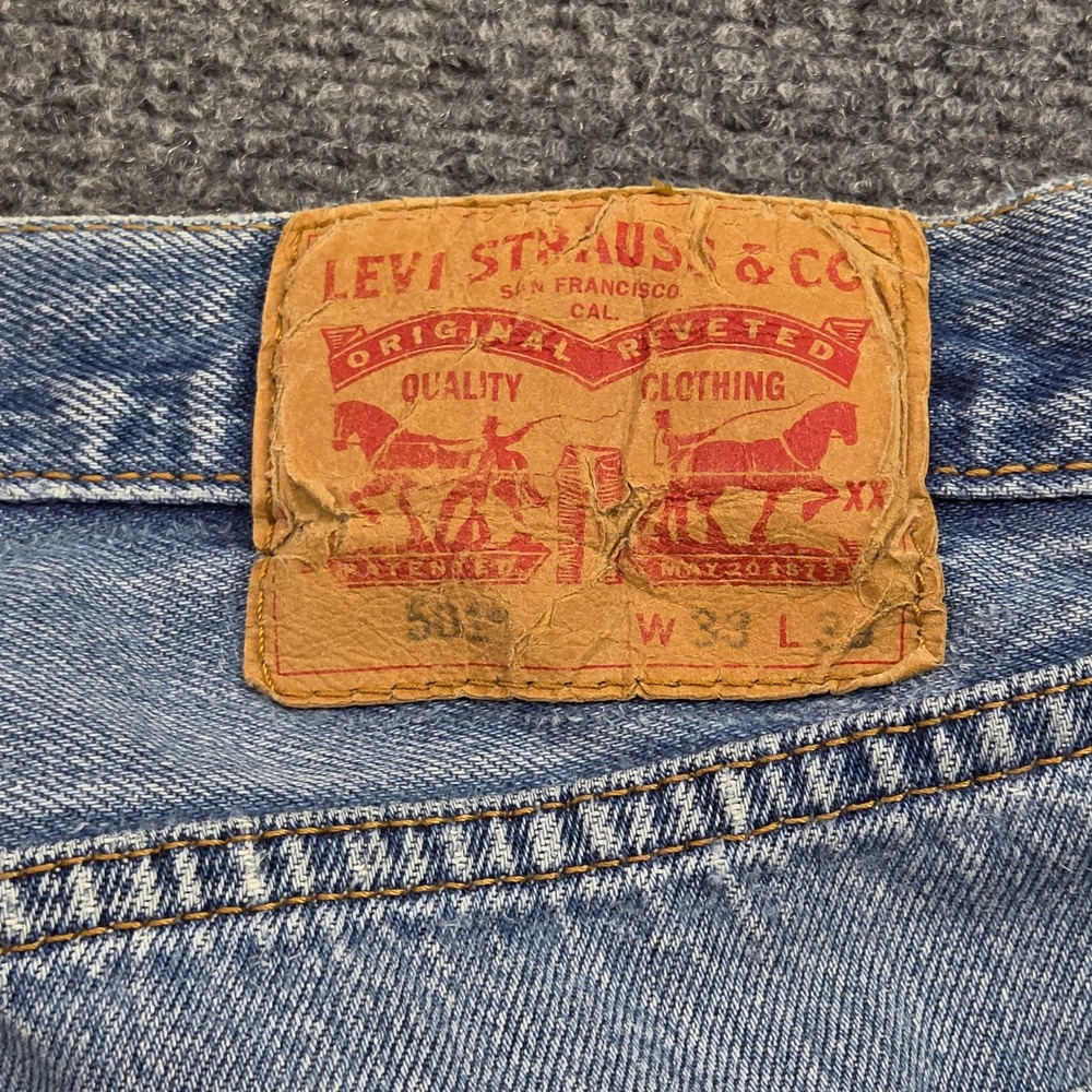 Vintage Levis 501 Jeans Mens 31x34 Straight Leg Light Wash Grunge Denim Y2K - Picture 3 of 11